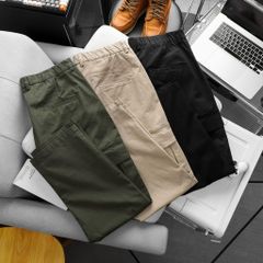 Quần kaki dài lưng thun túi hộp ống suông big size nam 80-130kg