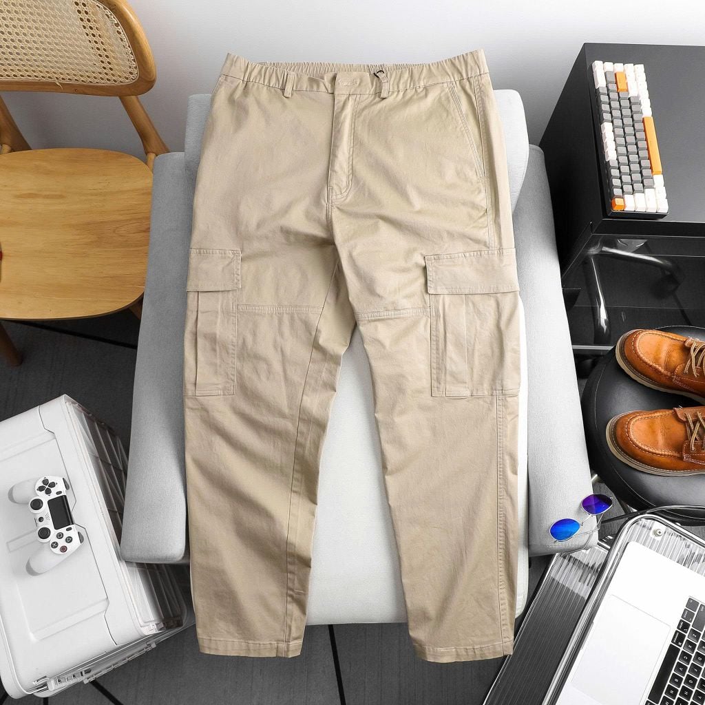 Quần kaki dài lưng thun túi hộp ống suông big size nam 80-130kg