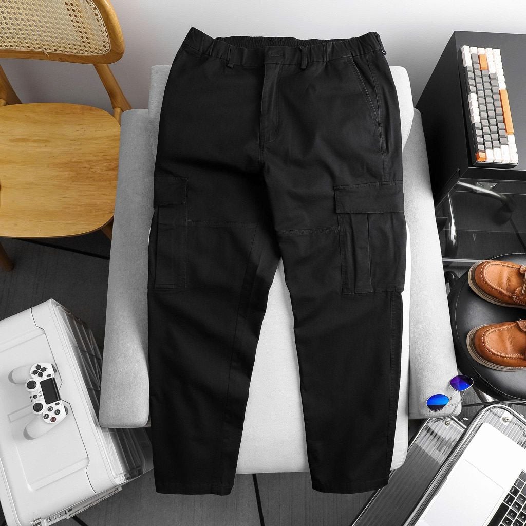 Quần kaki dài lưng thun túi hộp ống suông big size nam 80-130kg