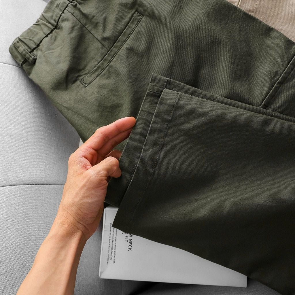 Quần kaki dài lưng thun túi hộp ống suông big size nam 80-130kg