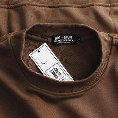 [Big Men] Áo khoác sweater màu nâu chất vải nỉ in chữ Break thời trang thu đông bigsize <140 kg