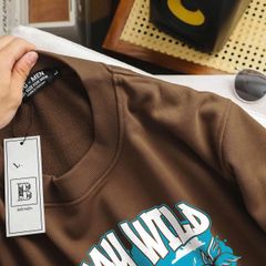 Big Men- Áo khoác sweater chất vải nỉ in hình Stay Wild thời trang thu đông bigsize <130 kg