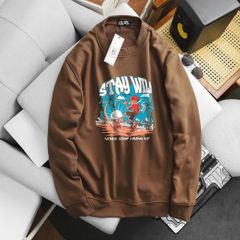 Big Men- Áo khoác sweater chất vải nỉ in hình Stay Wild thời trang thu đông bigsize <130 kg