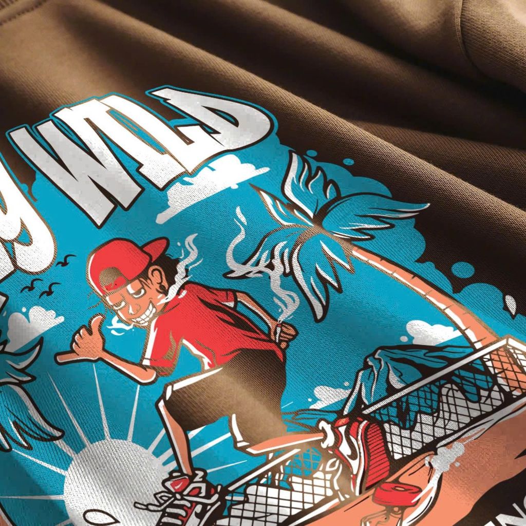 Big Men- Áo khoác sweater chất vải nỉ in hình Stay Wild thời trang thu đông bigsize <130 kg