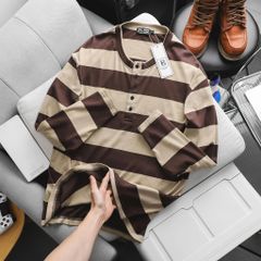 Big Men- Áo thun tay dài vải gân len form ôm co giãn thời trang thu đông bigsize nam 85- 125 kg