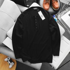 Big Men- Áo thun tay dài vải gân len form ôm co giãn thời trang thu đông bigsize nam 85- 125 kg