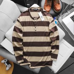 Big Men- Áo thun tay dài vải gân len form ôm co giãn thời trang thu đông bigsize nam 85- 125 kg