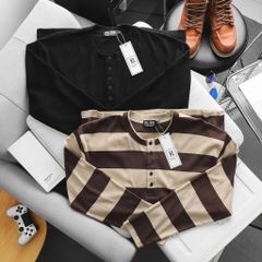 Big Men- Áo thun tay dài vải gân len form ôm co giãn thời trang thu đông bigsize nam 85- 125 kg