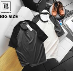 Áo thun cotton bigsize nam PHỐI TAY đẹp thời trang 85-135kg - raplan