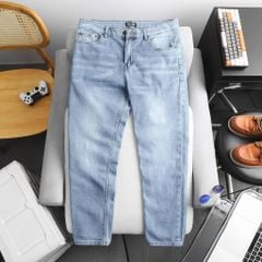 Quần jean dài nam bigsize màu xanh nhạt thời trang< 130 kg