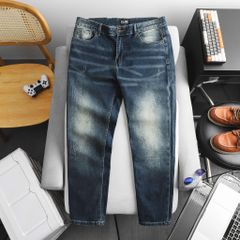 Quần jean dài nam bigsize màu xanh wash thời trang< 130 kg - 417