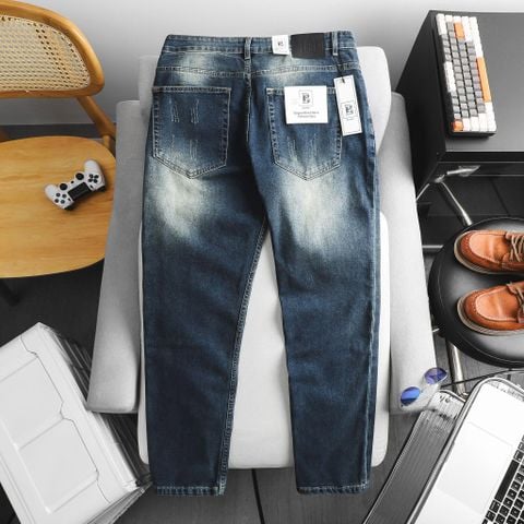 Quần jean dài nam bigsize màu xanh wash thời trang< 130 kg - 417