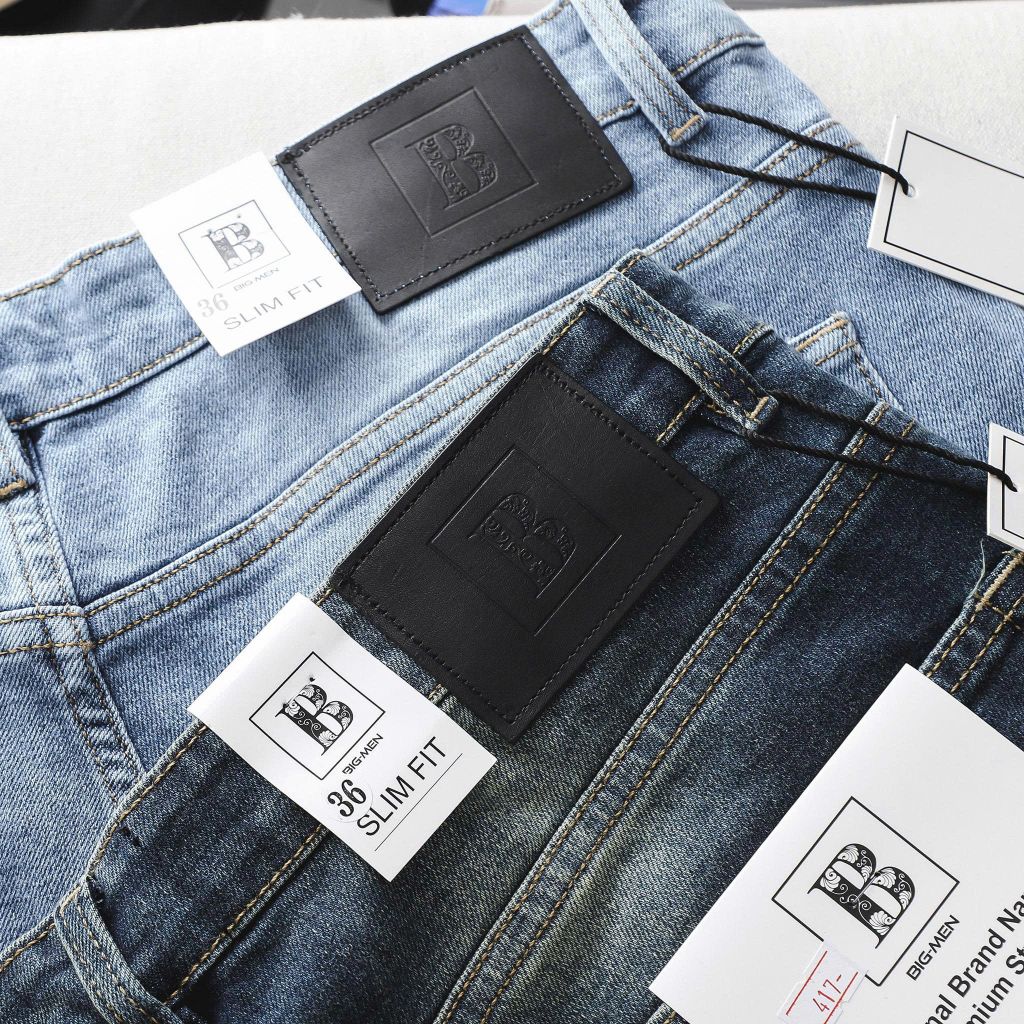 Quần jean dài nam bigsize màu xanh wash thời trang< 130 kg - 417