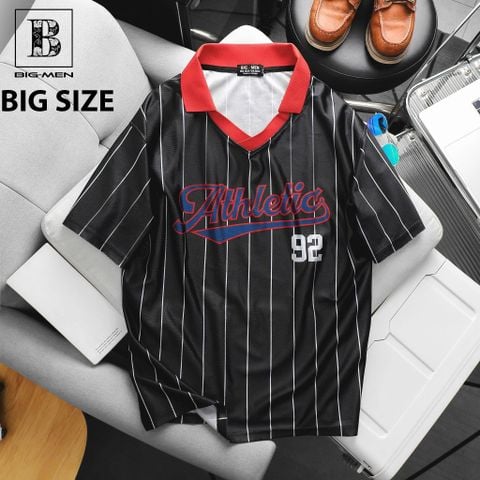 Áo thun nam big size ch ất Poly cao cấp in chữ Athletic cổ V thời trang 85- 130 kg