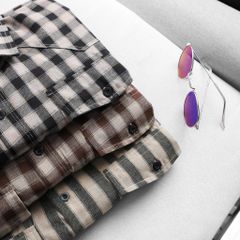 Áo sơ mi tay ngắn chất vải linen phối sọc caro cao cấp thời trang bigsize nam 80-130 kg