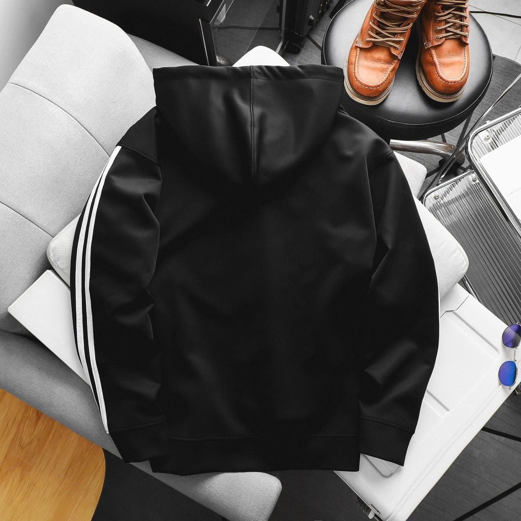 [Big Men] Áo khoác có nón phối 2 sọc năng động bigsize nam 85- 130 kg