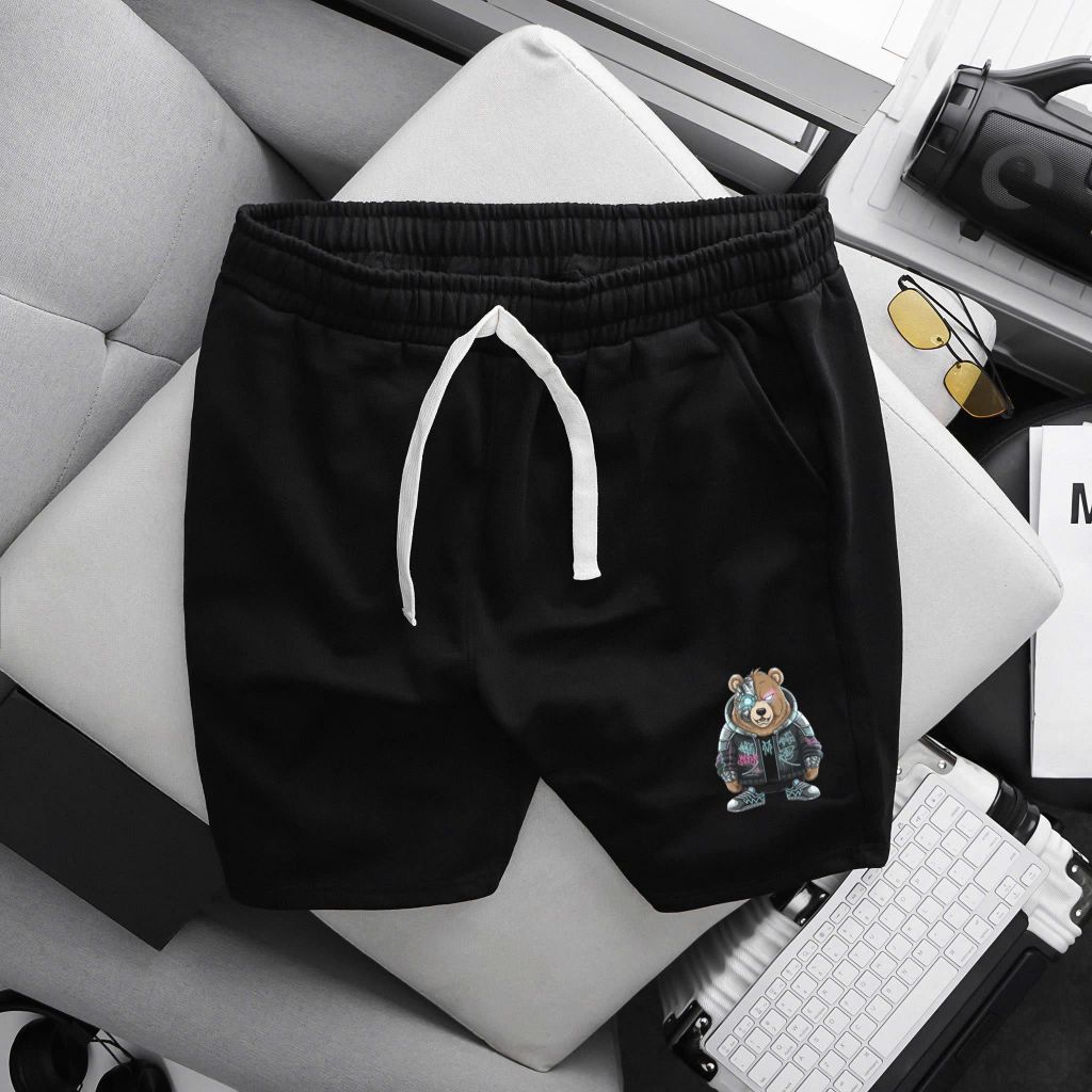 Big Men- Set bộ quần áo cotton bigsize nam in hình Gấu ngầu cá tính thời trang 75- 135 kg