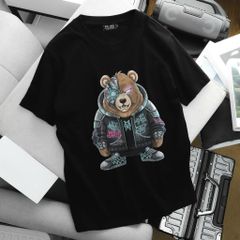 Big Men- Set bộ quần áo cotton bigsize nam in hình Gấu ngầu cá tính thời trang 75- 135 kg