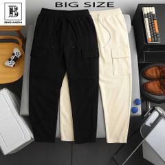Quần nỉ dài túi hộp ống suông lưng thun cá tính thời trang bigsize nam 85- 130 kg
