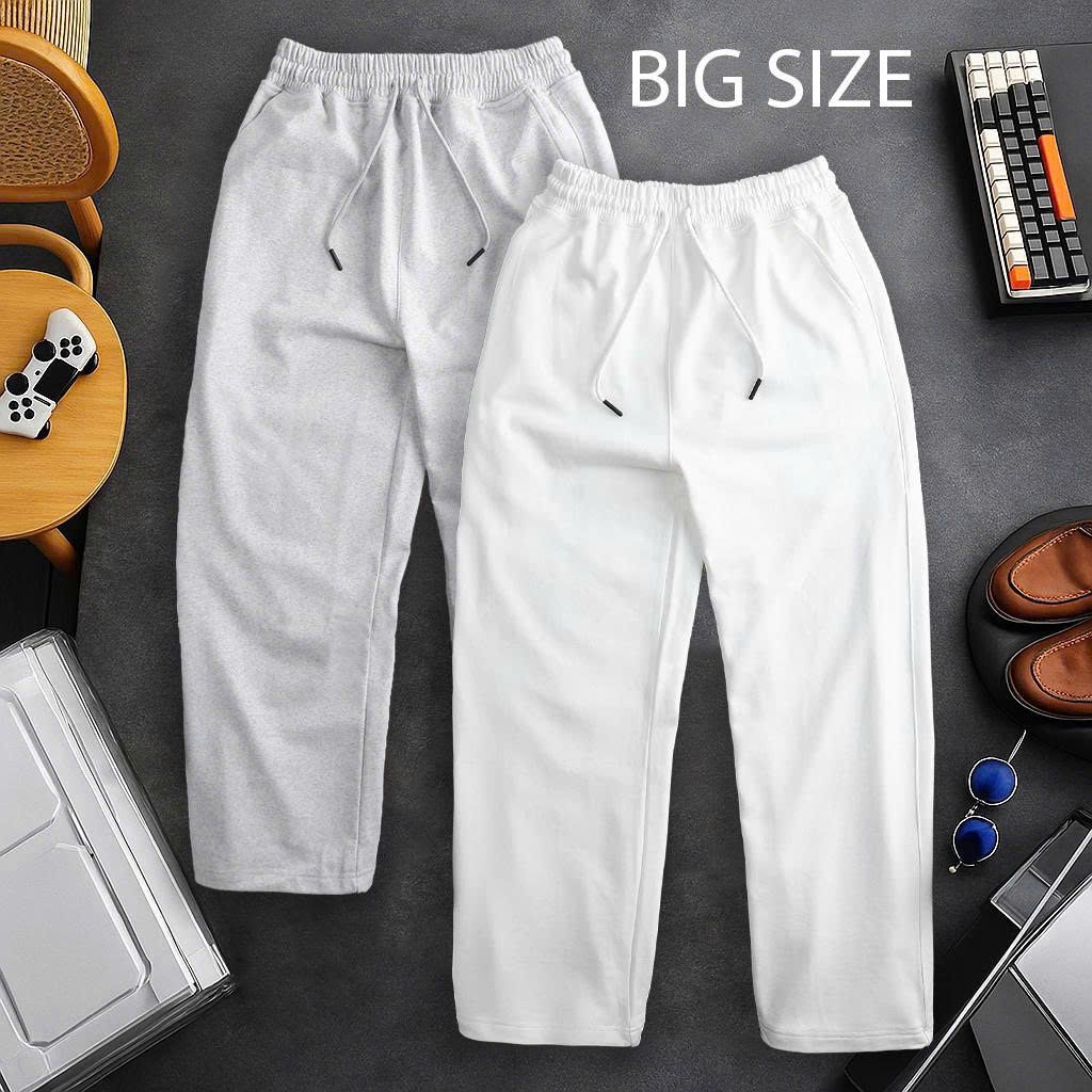 Quần thun dài ống suông vải nỉ thời trang thu đông bigsize nam< 135 kg