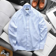 Áo sơ mi tay dài chất vải linen phối sọc dọc cao cấp thời trang bigsize nam 80-130 kg