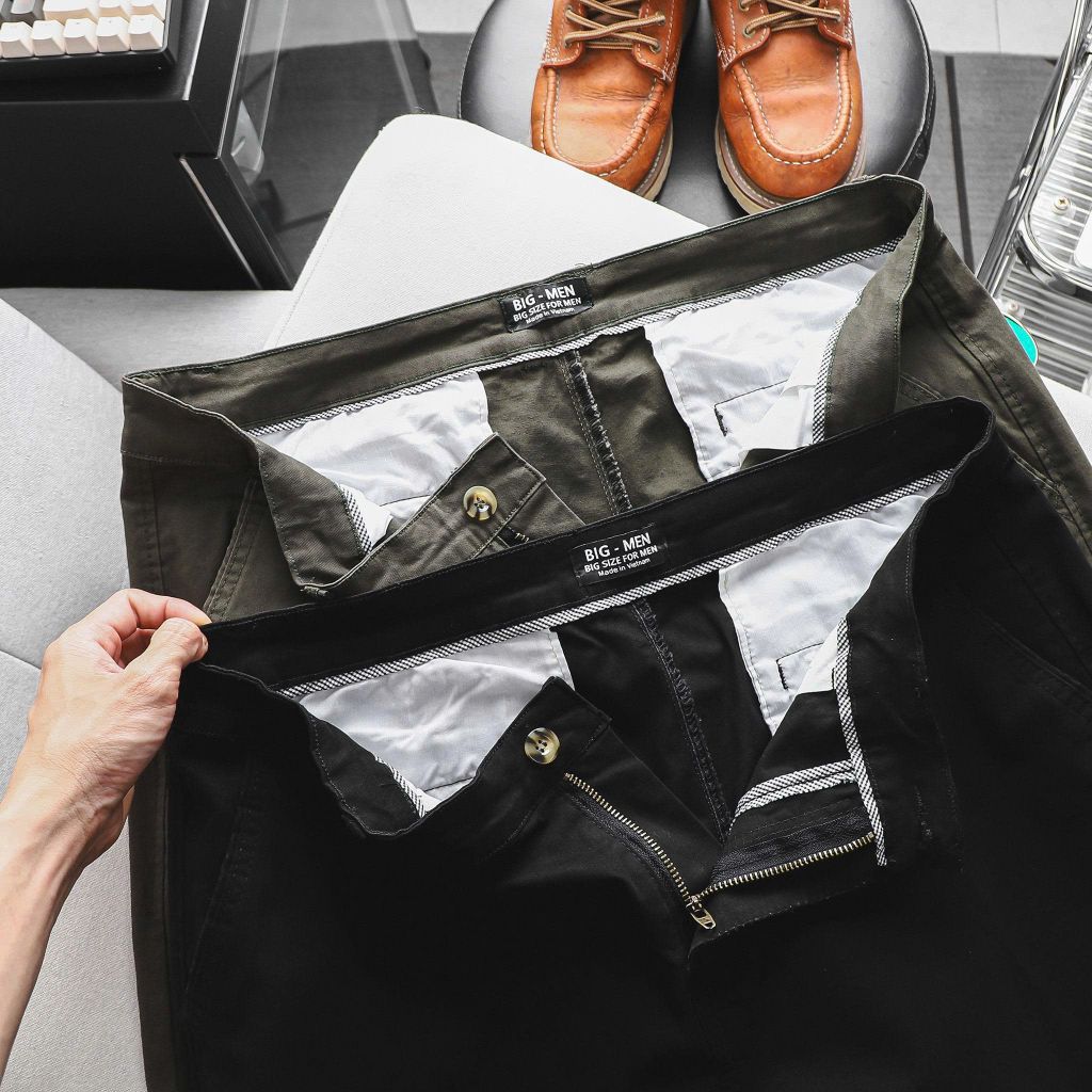 Big Men- Quần kaki dài form ống đứng bigsize nam thời trang lịch lãm 80- 130 kg