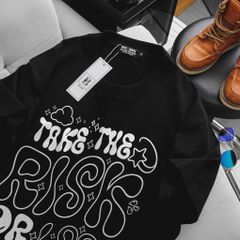 Big Men- Áo thun cotton bigsize nam in chữ RISK thời trang cá tính 85- 135 kg