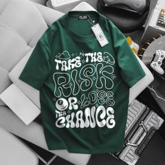 Big Men- Áo thun cotton bigsize nam in chữ RISK thời trang cá tính 85- 135 kg