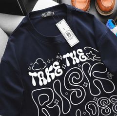 Big Men- Áo thun cotton bigsize nam in chữ RISK thời trang cá tính 85- 135 kg