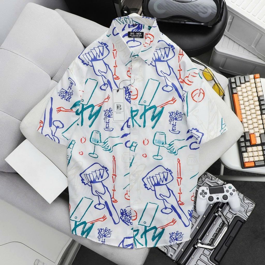 SALE ĐỒNG GIÁ 99K - Áo sơ mi tay ngắn họa tiết thời trang bigsize nam < 140kg
