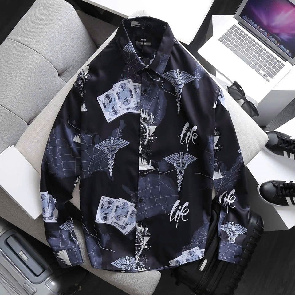 SALE ĐỒNG GIÁ 99K - Áo sơ mi tay dài họa tiết bigsize nam < 140kg