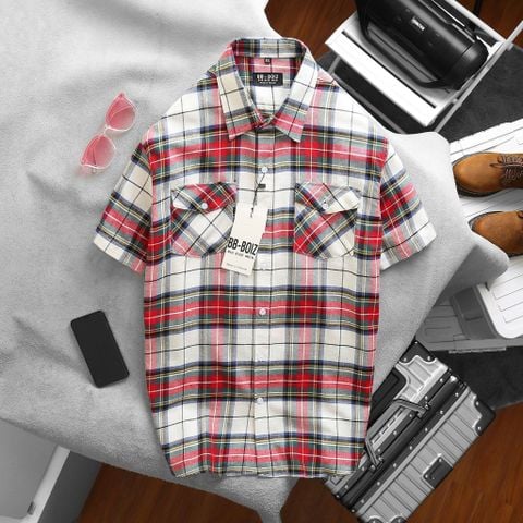 SALE 99K- Áo sơ mi tay ngắn vải caro nỉ phối túi thời trang 80-130kg