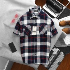 SALE 99K- Áo sơ mi tay ngắn vải caro nỉ phối túi thời trang 80-130kg