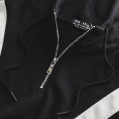 Big Men- Áo khoác hoodie dây kéo chất nỉ phối sọc thời trang cá tính bigsize nam< 140 kg