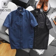 Big Men- Áo sơ mi tay ngắn chất vải denim phong cách hiện đại bigsize nam 90- 135 kg