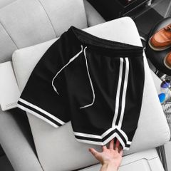 Big Men- Quần short thun thể thao phối viền hai sọc nặng động thời bigsize nam 90- 130 kg