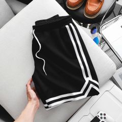 Big Men- Quần short thun thể thao phối viền hai sọc nặng động thời bigsize nam 90- 130 kg