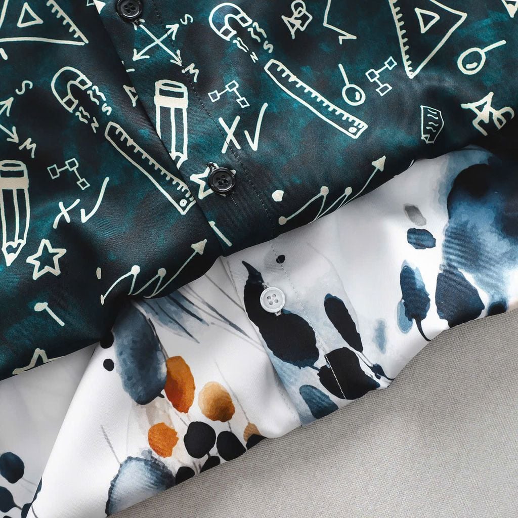 [Big Men] Áo sơ mi tay ngắn big size nam họa tiết trừu tượng/ Streetwear thời trang 80-133kg.