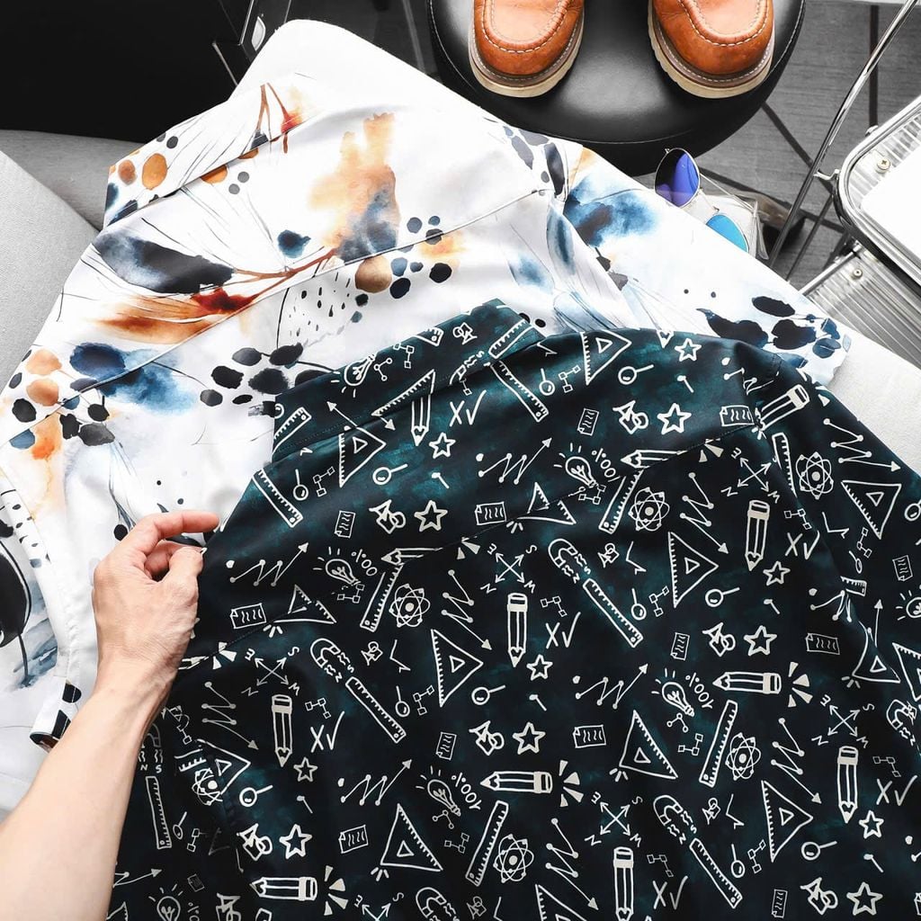 [Big Men] Áo sơ mi tay ngắn big size nam họa tiết trừu tượng/ Streetwear thời trang 80-133kg.