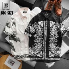 [Big Men] Áo sơ mi tay ngắn big size nam họa tiết hoa thời trang 80-130kg.