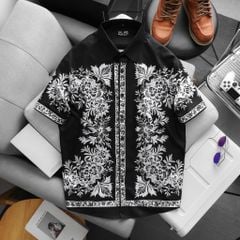 [Big Men] Áo sơ mi tay ngắn big size nam họa tiết hoa thời trang 80-130kg.