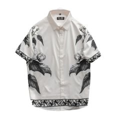 [Big Men] Áo sơ mi tay ngắn big size nam họa tiết hoa thời trang 80-130kg.