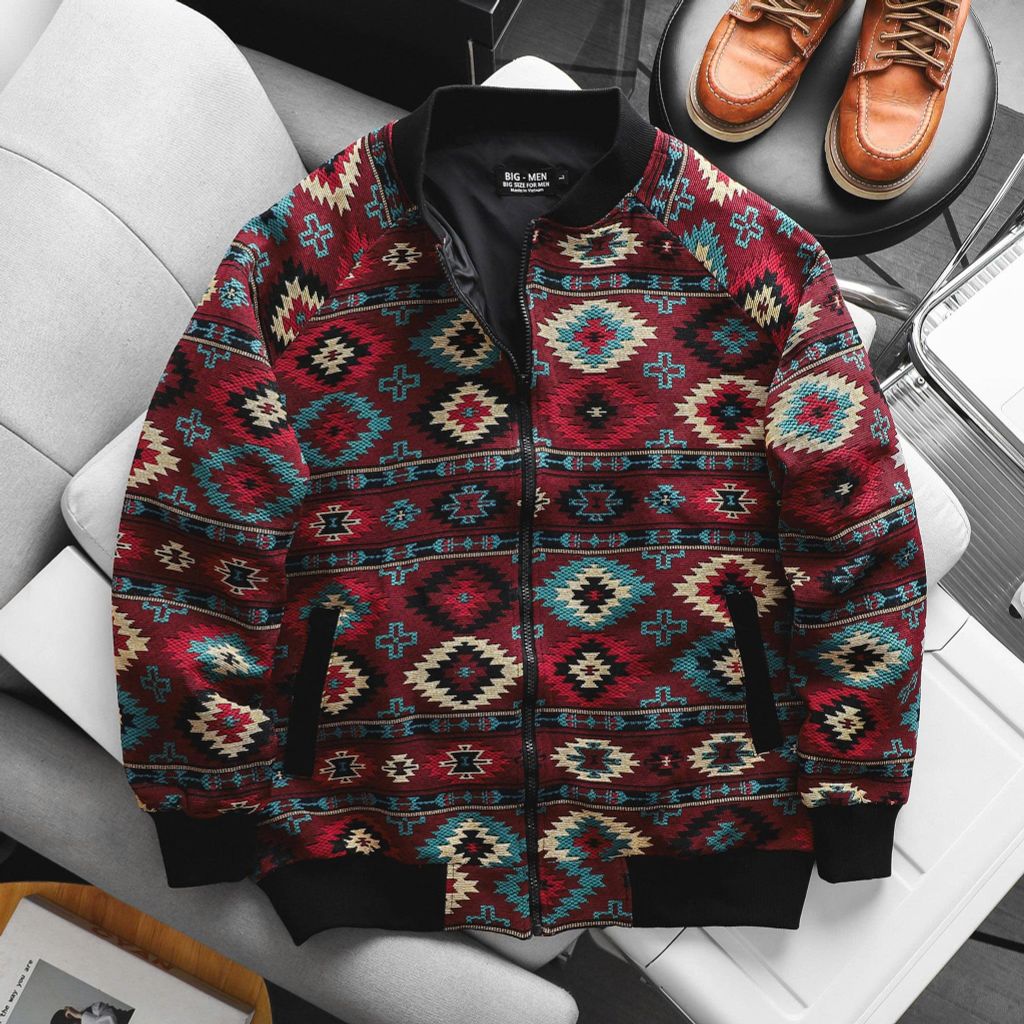 [Big Men] Áo khoác bomber 2 lớp phối màu thời trang bigsize nam 90-130kg