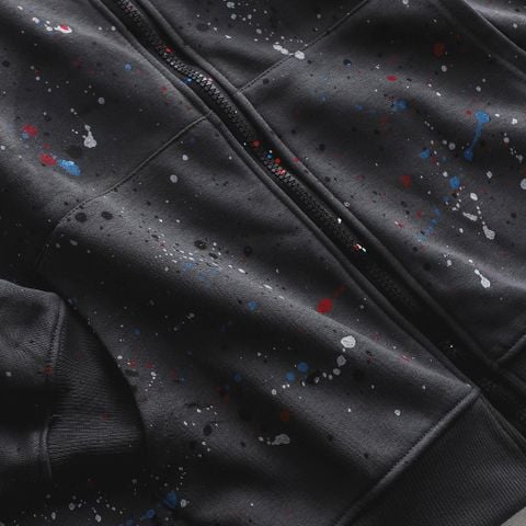 Áo khoác nỉ bigsize nam tông màu đen xám phun sơn thời trang 90- 140kg