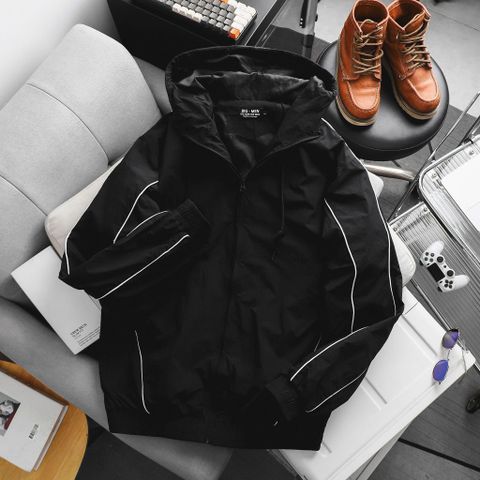 BIG MEN- Áo khoác vải dù viền tay sọc trắng phong cách cực chất bigsize nam< 130kg