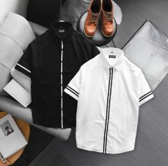 Áo sơ mi tay ngắn phối dây thời trang cỡ đại bigsize nam 80- 140kg - SM12 dây đen