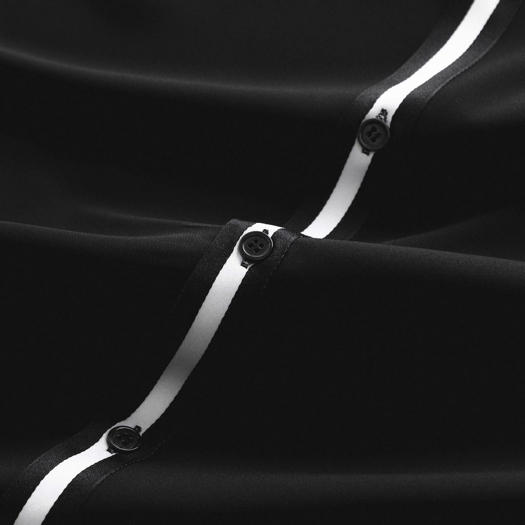 Áo sơ mi tay ngắn phối dây thời trang cỡ đại bigsize nam 80- 140kg - SM12 dây đen