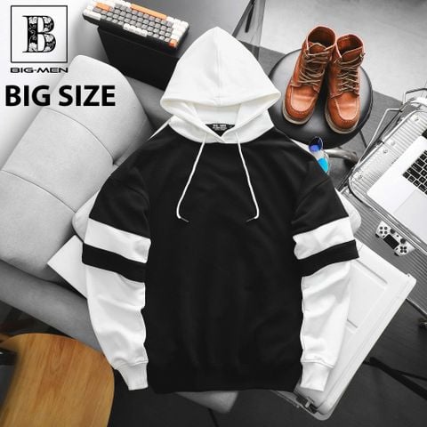 Áo khoác hoodie layer chất nỉ phối thời trang cá tính bigsize nam< 140 kg