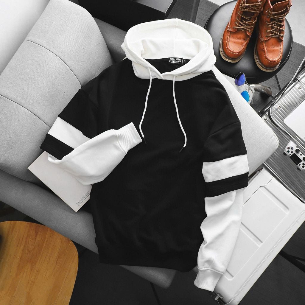 Áo khoác hoodie layer chất nỉ phối thời trang cá tính bigsize nam< 140 kg