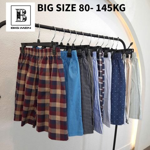 Quần short đùi mặc nhà lưng thun vải kate họa tiết lưng thun bigsize nam 80- 145 kg